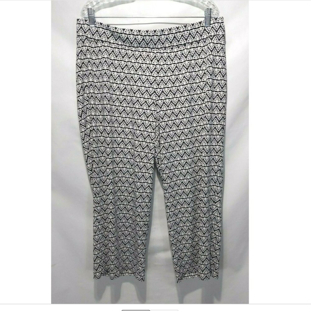 Talbots Black and White Wide Leg Pants